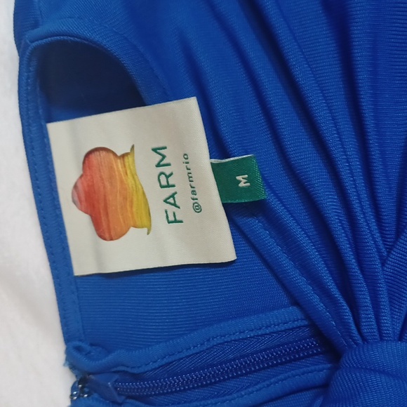 Farm Rio Cobalt Blue Cowl Neck Long Sleeve Bodysuit M - Picture 8 of 15